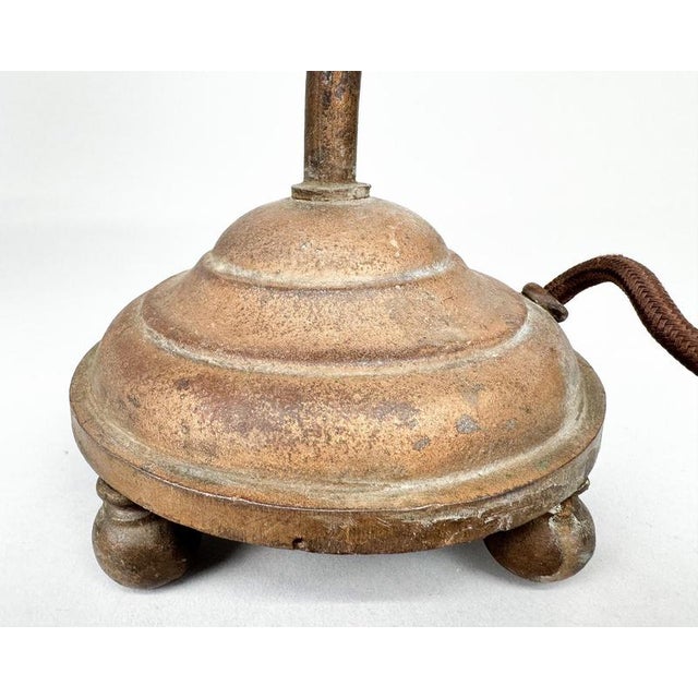 Enamel & Cast Iron Desk Lamps, Former Czechoslovakia, 1920s, Set of 2 For Sale - Image 10 of 18