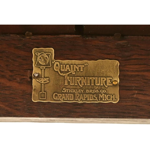 Stickley Brothers Antique Mission Oak Arts and Crafts Settle Sofa, Fully Restored For Sale - Image 11 of 12