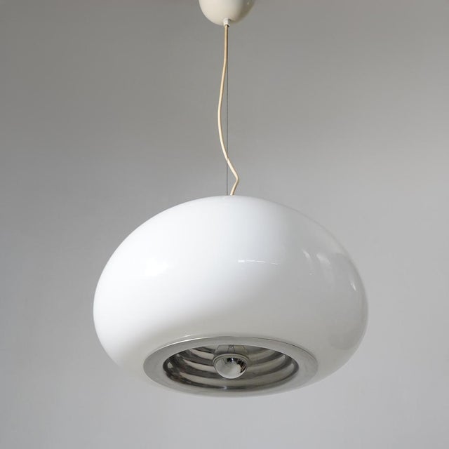 Metal Black and White Chandelier by the Castiglioni Brothers for Flos, 1960s For Sale - Image 7 of 13