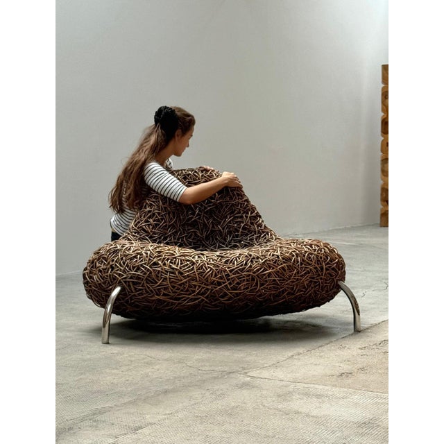 Rattan Wicker Nest Chair by Udom Udomsrianan and Planet 2001, Thailand, 2000s For Sale - Image 4 of 14