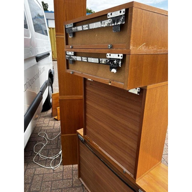 Mid-Century Modern Floating Display Cabinet with Shelves and Drawers, Set of 13 For Sale - Image 14 of 16