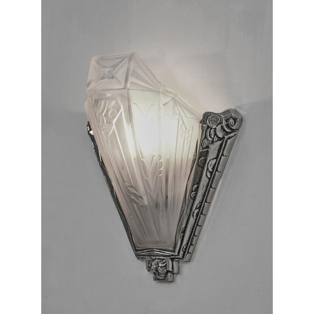 A Pair of French Art Deco Wall Sconces by Paul Gilles 1930 France For Sale - Image 6 of 11