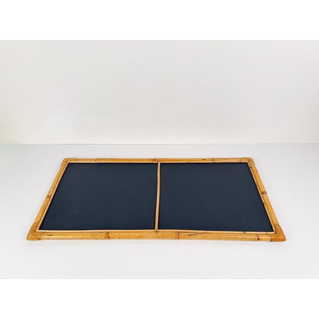Large Italian Rectangular Bamboo and Rattan Mirror, 1970s For Sale - Image 12 of 14
