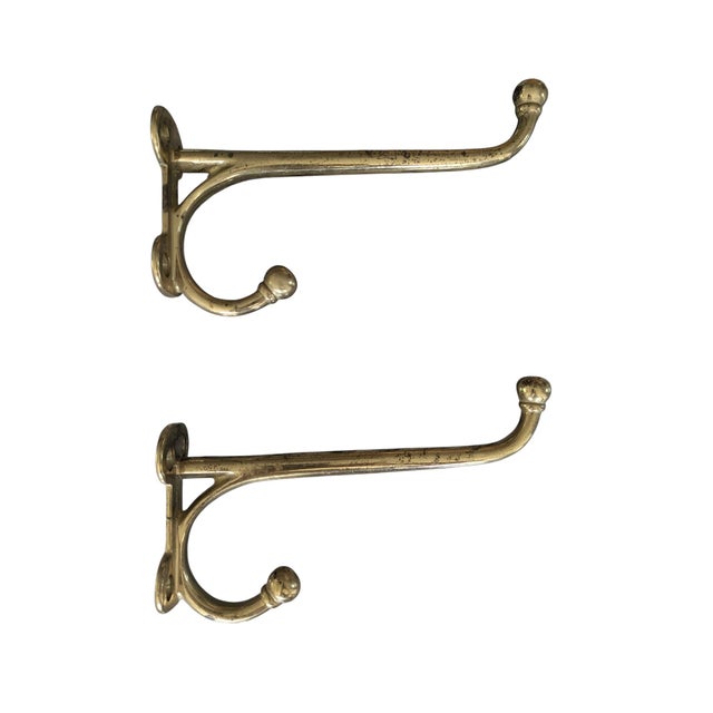 Brass Large Scale Solid Brass Horse Tack Hooks- A Pair For Sale - Image 8 of 18