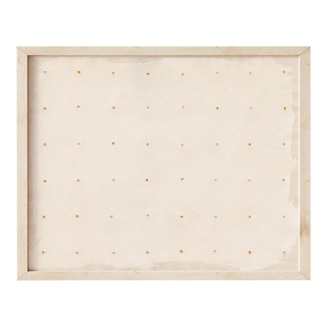 Cream and Pastel Dots Neutral Abstract Art Print, 30 X 40 Print in Wood Frame For Sale