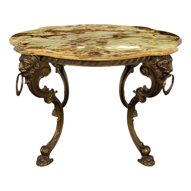 Coffee Table in Bronze and Onyx For Sale