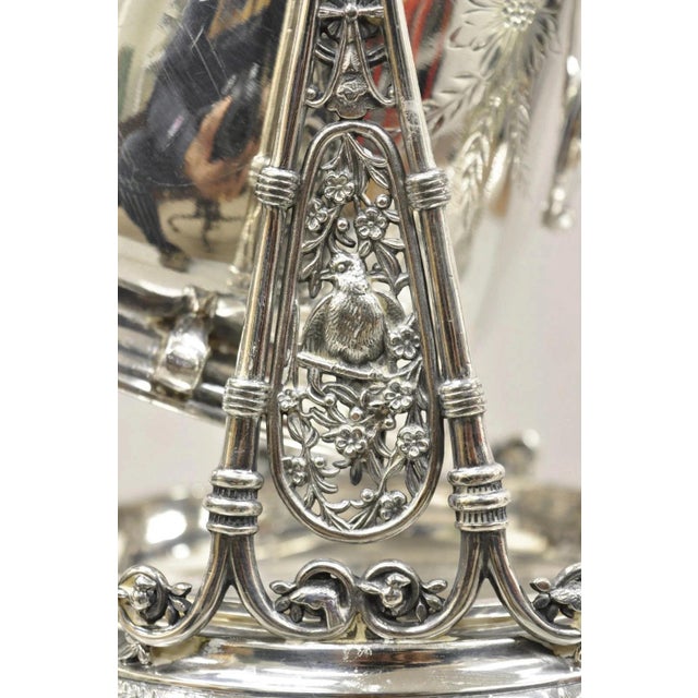Early 20th Century Rogers Smith & Co Silver Plated Victorian Tilting Lemonade Water Pitcher W Stand For Sale - Image 4 of 12