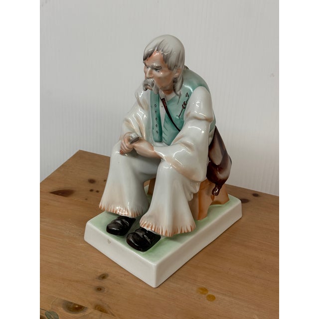 Zsolnay of Pecs, Hungary Man Whittling Figurine, Vintage For Sale In San Francisco - Image 6 of 12