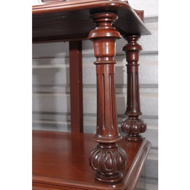 Mid 19th Century English Serving Console or Sideboard of Mahogany with Turned Supports For Sale - Image 5 of 10