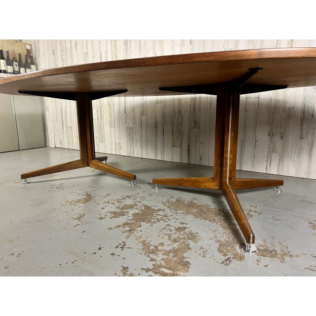 1960s Edward Wormley for Dunbar Elliptical Conference / Dining Table For Sale - Image 5 of 13