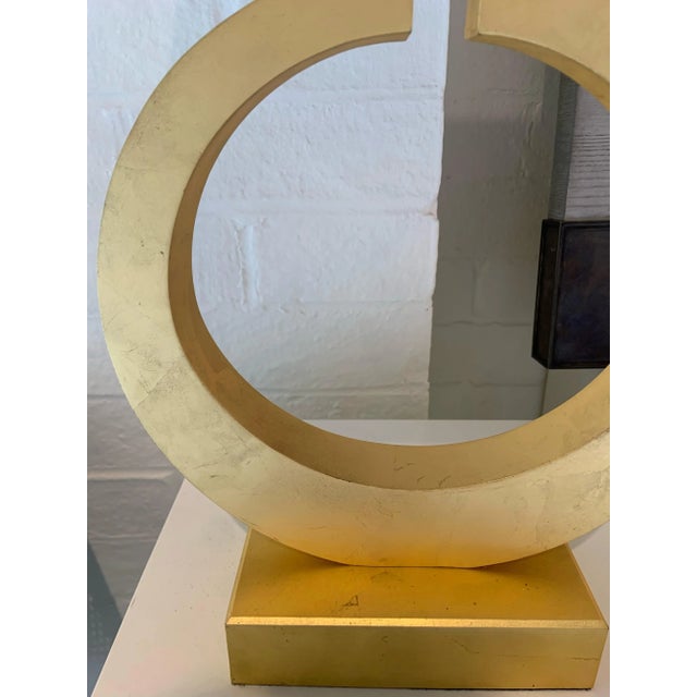 2020s Visual Comfort Gold Circle Table Lamp With Natural Paper Shade For Sale - Image 5 of 5