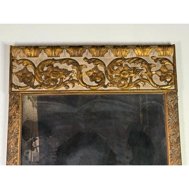 Late 19th Century Antique Wall Mirror, Gold Leaf and Wood, Late 19th Century Design For Sale - Image 5 of 8