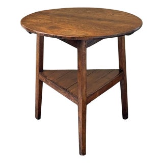 Large English Cricket Table of Patinated Oak From the Georgian Era For Sale