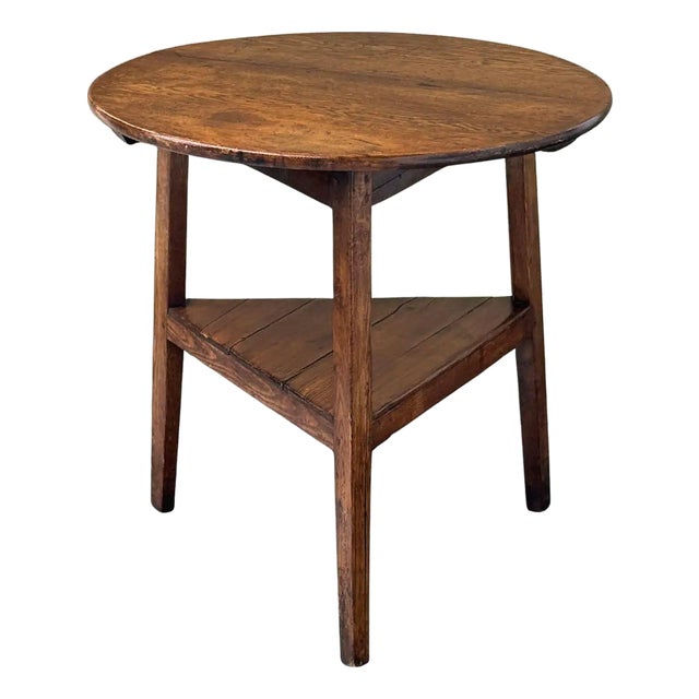 Large English Cricket Table of Patinated Oak From the Georgian Era For Sale