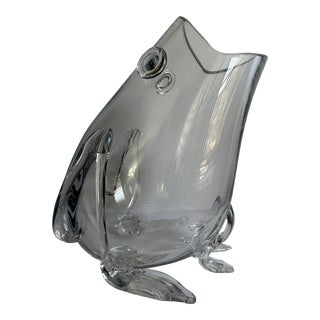 Mid 20th Century Blenko Style Frog Prince Glass Vase For Sale