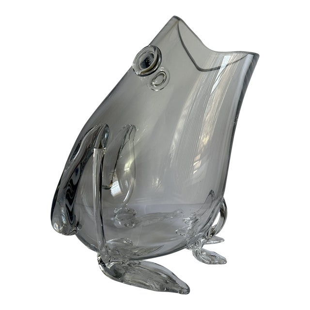 Mid 20th Century Blenko Style Frog Prince Glass Vase For Sale