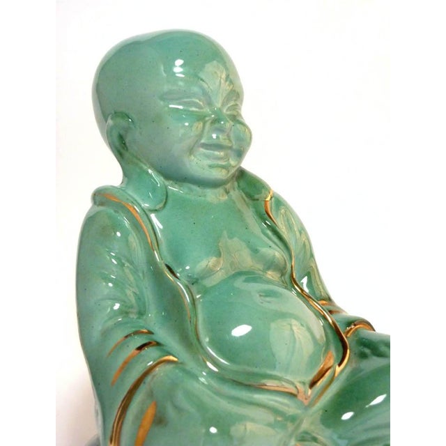 Crodo Advertising Buddha Figure Green Pottery Change Dish, 1950s For Sale - Image 6 of 9