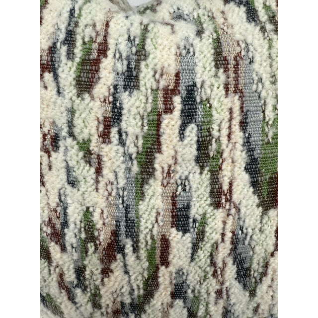 Custom pair of 22" pillows covered in Holland & Sherry "Cuillin" in color clover, a wool jacquard inspired by the Cuillin...