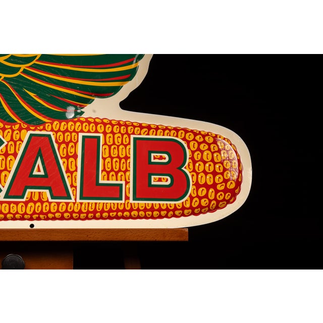 Mid 20th Century Vintage Nos DeKalb Winged Corn Advertising Sign For Sale - Image 5 of 7