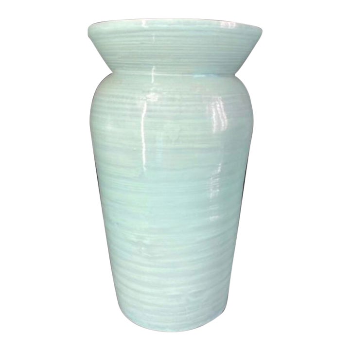 Mid Century Modern Asian Lacquerware Spun Bamboo Vase | Chairish