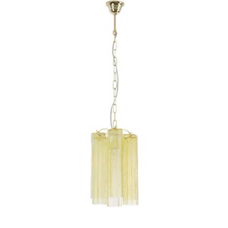 Tronchi Glass Chandelier in Chamomile Yellow, Italy, 1990s For Sale