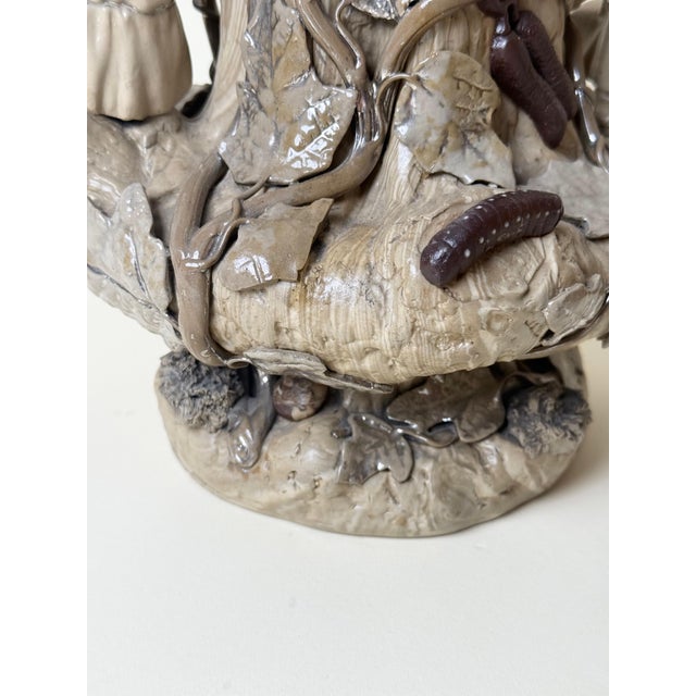 Figural Majolica Tree Trunk Vases by Villeroy & Boch, Germany, 1890, Set of 2 For Sale - Image 16 of 18
