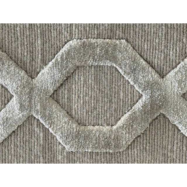 Textile 8ft 10in × 11ft 8in Restoration Hardware Raised Geometric Silk + Wool Rug For Sale - Image 7 of 12