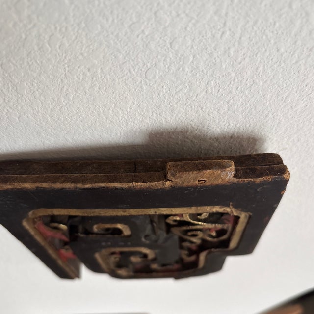 Mid 19th Century Asian Antique Carved Wood Fragment For Sale - Image 5 of 11
