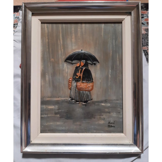 Sculpture Materials Mixed Media Painting Woman of Spain in the Rain For Sale - Image 7 of 7
