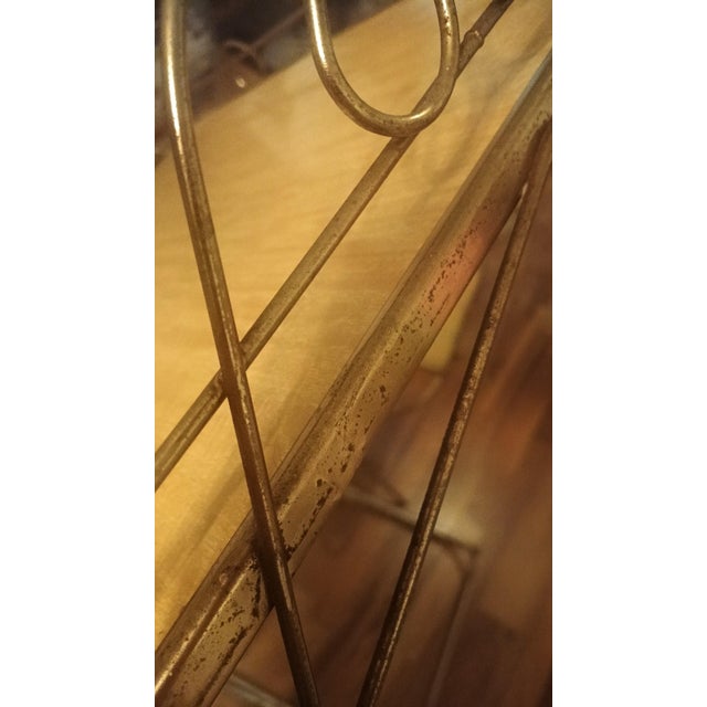 Metal Vintage Cesare Lacca Style Rolling and Folding 2-Tier 4-Tray Bar Cart / Tea Cart For Sale - Image 7 of 17