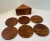 Wood Vintage Wooden Coasters in Stand - Set of 6 For Sale - Image 7 of 7