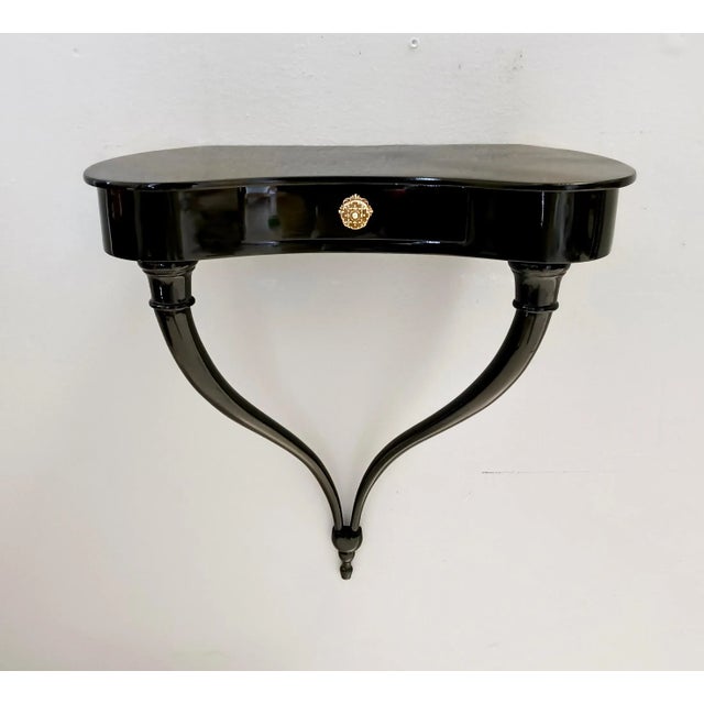 Wood Black Wall-Mounted Console Tables by Guglielmo Ulrich, 1950s, Set of 2 For Sale - Image 7 of 18