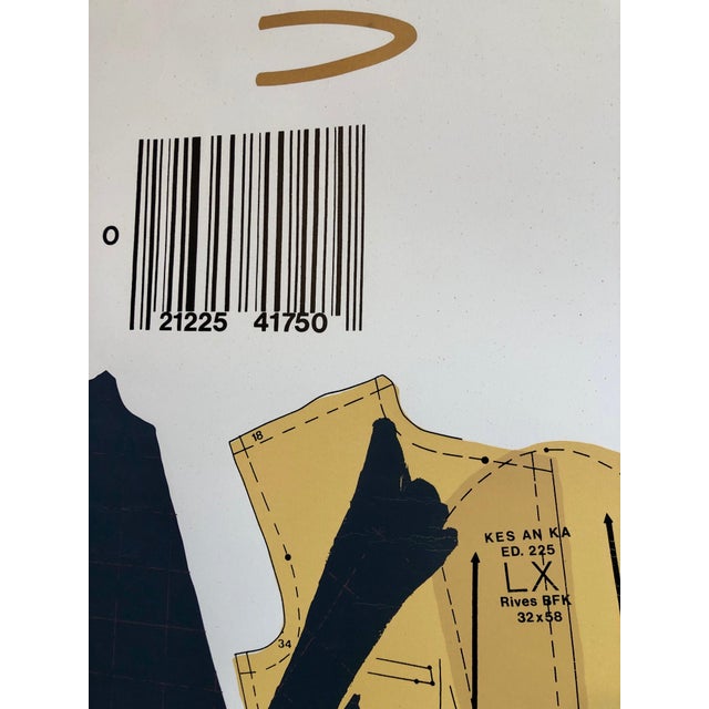 Yellow David Prentice, Large Pop Art Abstract Figure Digital Barcode Silkscreen Screenprint 80s Memphis, 1981 For Sale - Image 8 of 9