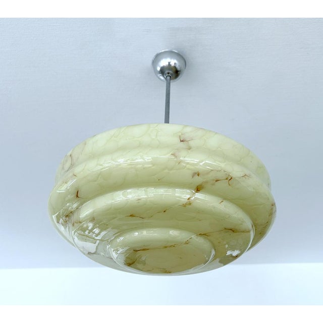 Art Deco Pendant Light in Ivory Glass, 1930s For Sale - Image 13 of 18