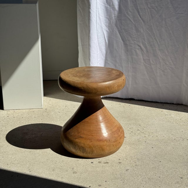 1980s Pawn Natural Stool in Mango Wood, 1980s For Sale - Image 5 of 11
