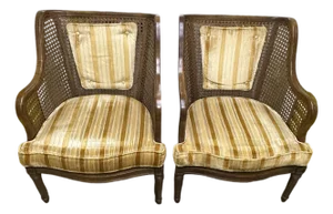 Pair of Mid 20th Century Cane Barrel Lounge Chairs by American of Martinsville