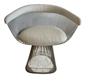Original Vintage Chrome Warren Platner for KNOLL Armchairs, Pair