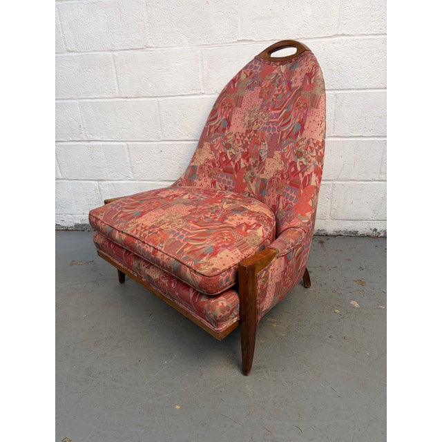 Wood Pair of Mid-Century Gondola Style Handle Backed Lounge Chairs For Sale - Image 7 of 11