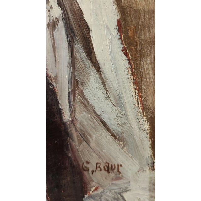 G. Baur, Berger des Alpes et sa pipe, Oil on Wood, Framed For Sale - Image 3 of 11