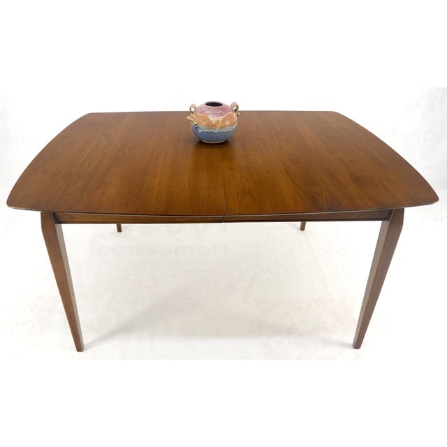 Mid-Century Modern Walnut Danish Mid Century Modern Tapered Leg 2 Boards 58" Long Dining Table MINT For Sale - Image 3 of 14