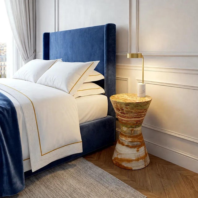 Contemporary Side Table in Onyx and Marble by Forzini For Sale - Image 3 of 12