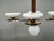 Czech Art Deco Chrome and Opaline Glass Chandelier in Walnut, 1930s For Sale - Image 6 of 17