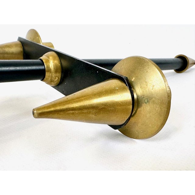 Vintage Brutalist Wrought Iron and Brass Candleholder by Gio Ponti, 1970s For Sale - Image 10 of 12