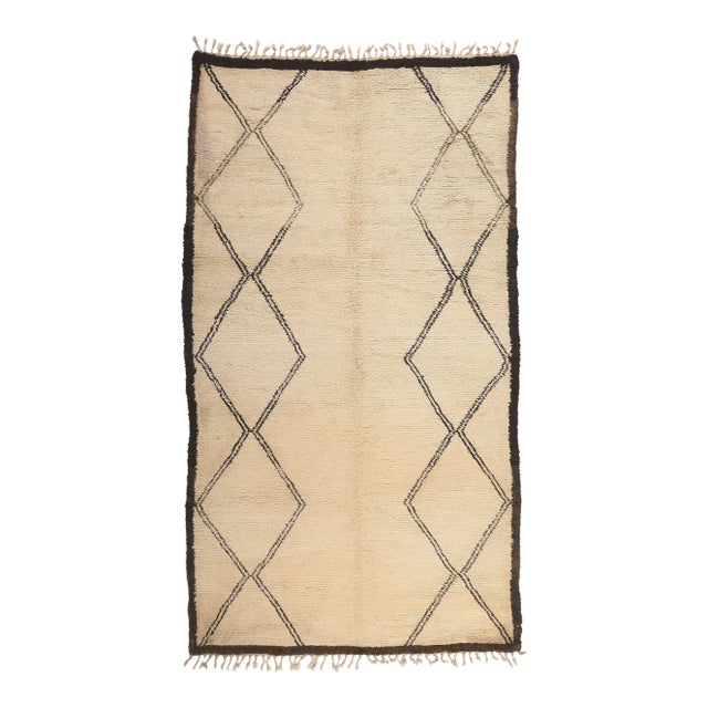 Beni Ourain Moroccan Rug - 06'04 x11'01 For Sale