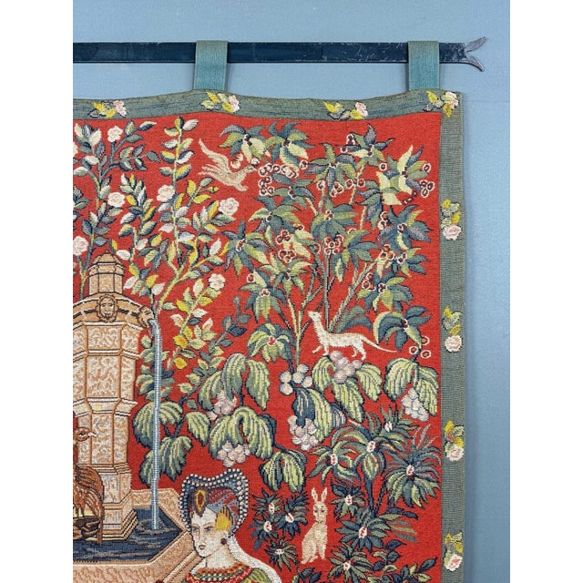 20th Century Medieval Wall Tapestry Courtly Scene For Sale - Image 3 of 12