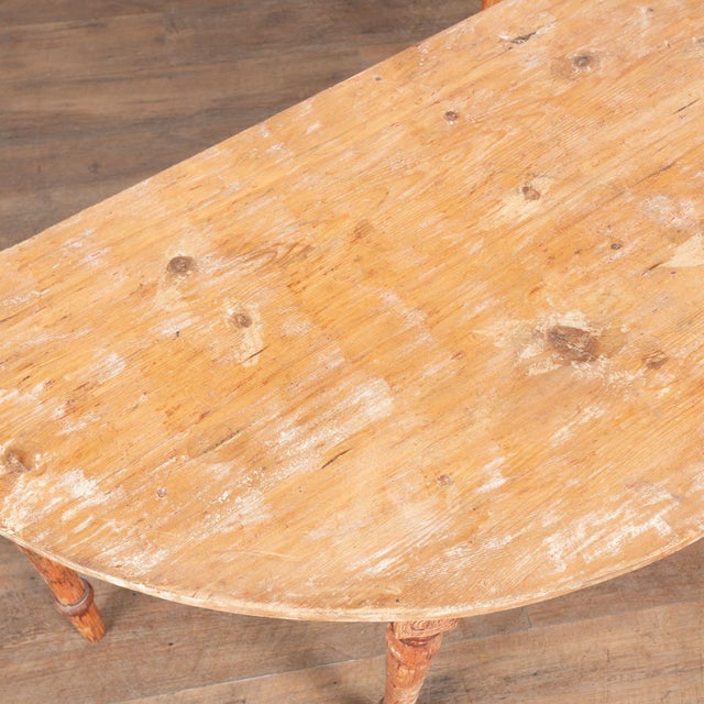 Late 19th Century Original Painted Swedish Pair of Demi Lune Console Tables For Sale - Image 4 of 14