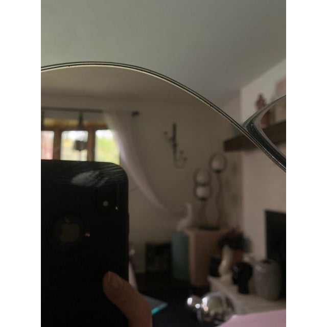 Silver Vintage 80's Art Glass Wall Mirror With Calla Lilies For Sale - Image 8 of 9