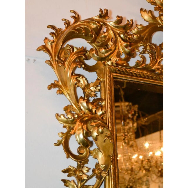 19th Century Italian Florentine Giltwood Mirror For Sale - Image 4 of 9