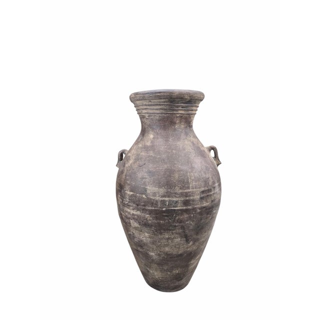 Vintage Rustic Mediterranean Terracotta Amphora Floor Vase For Sale In Chicago - Image 6 of 9