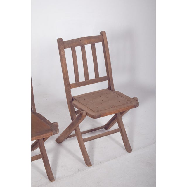 Wood Wooden Folding Chairs, 1950, Set of 4 For Sale - Image 7 of 11